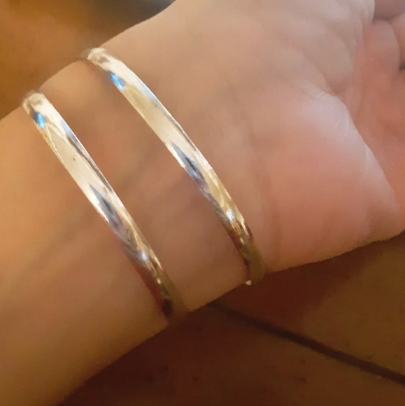 Sterling Silver Cuff Bracelet .925 stamped 7-8" Pearl New - Picture 4 of 4